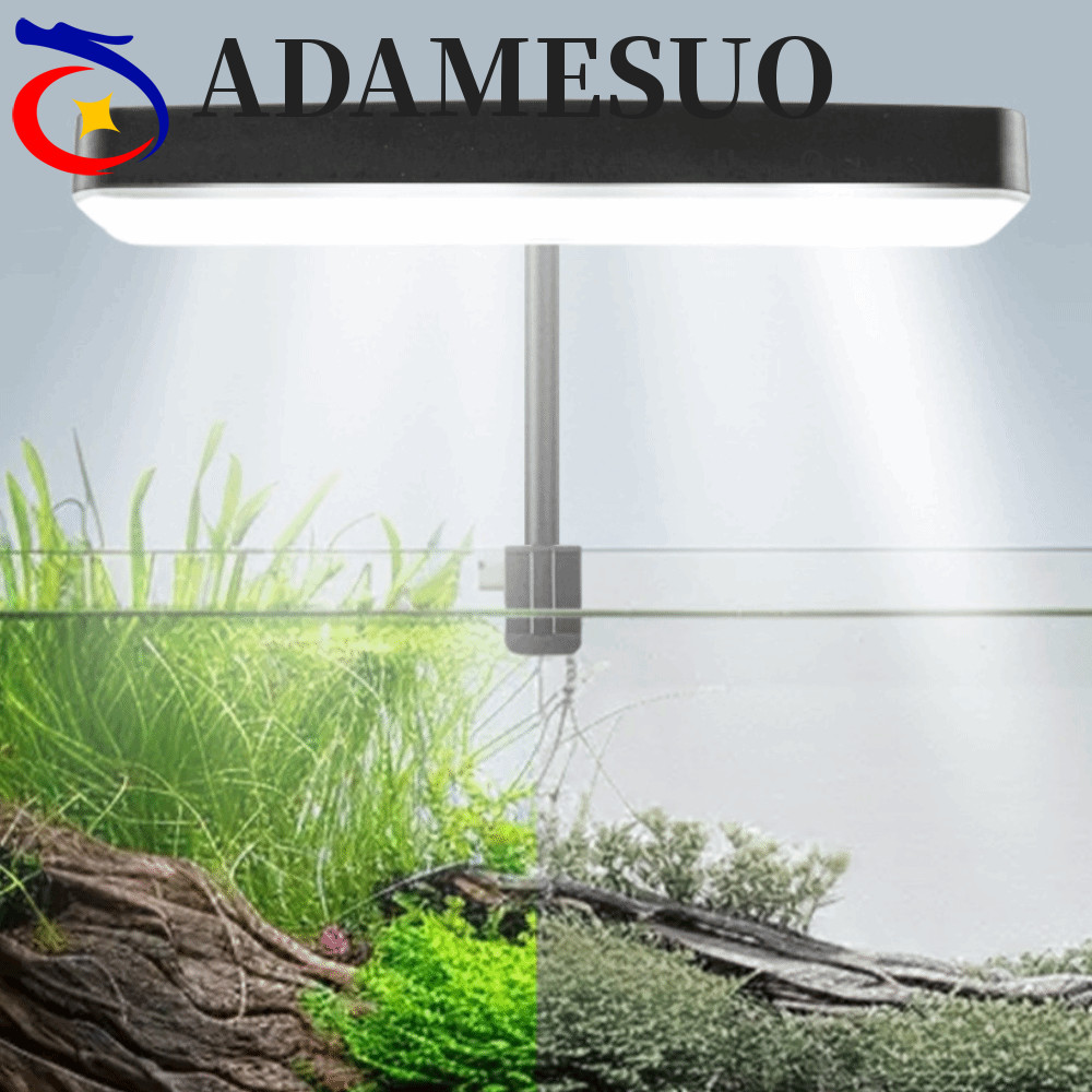 ADAMESUO ไฟ LED ตู้ปลา หรี่แสงได้ 360° หมุนได้เต็มสเปกตรัมเติบโตโคมไฟสภาพแวดล้อมน้ําซุปเปอร์สลิมคลิปบนความสว่างสูงถังปลาแสงการเพาะปลูกพืช