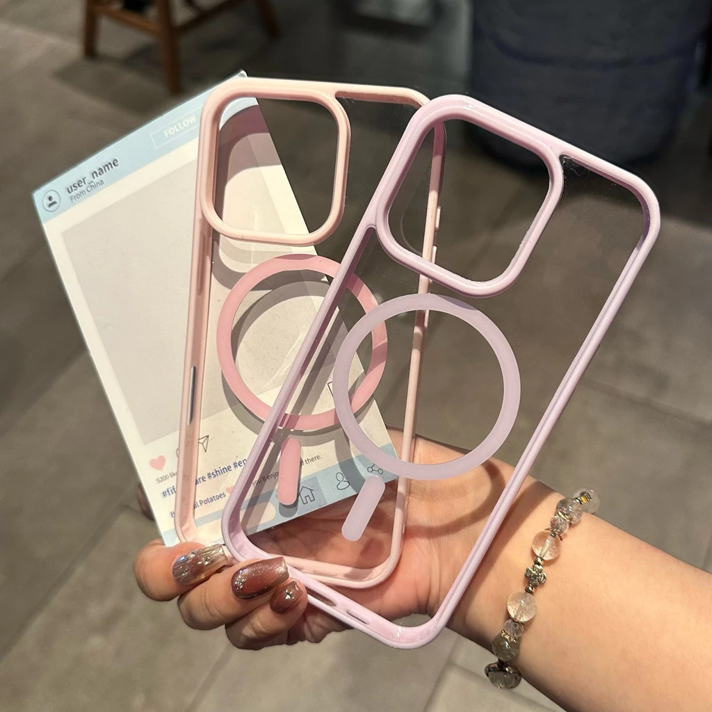 Magnetic เคส เคสไอโฟน 13 for iPHONE 11 15 12 14 เคสไอโฟน 16 pro max 15 ProMax case 12 13 Pro 11 โปร่งใส เคสโทรศัพท์