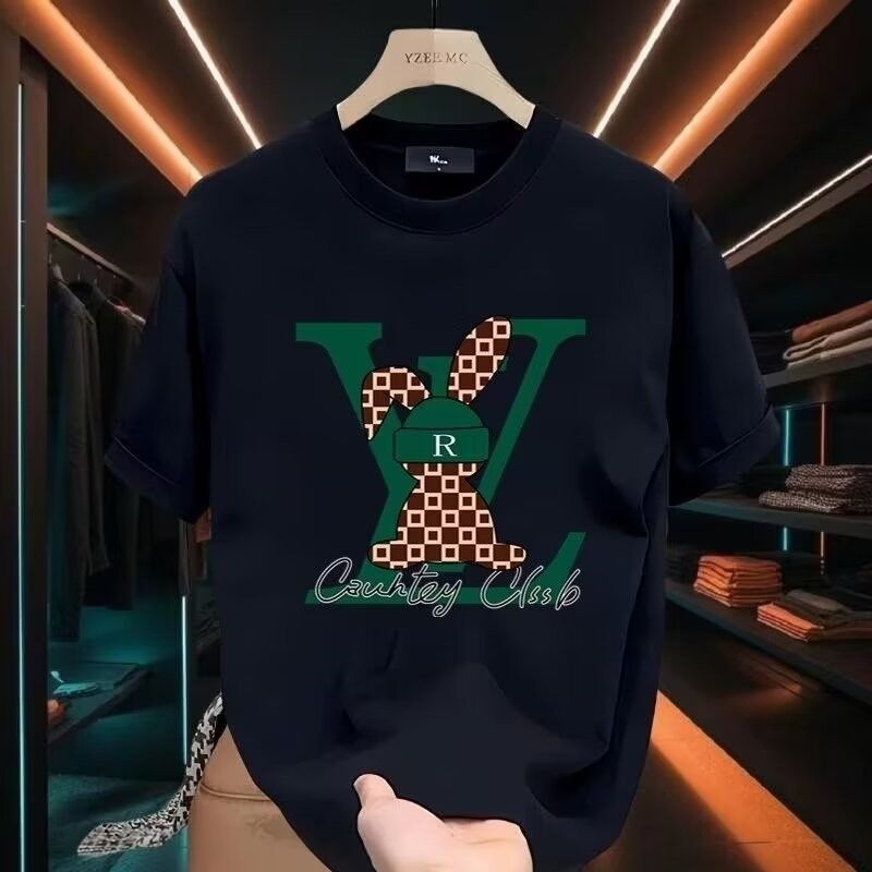 เสื้อยืดอินเทรนด์ Ruffian หล่อใหม่เสื้อยืดด้านบนรอบคอ 2024 COD แขนสั้น 2025 Slim-fit ผู้ชายฤดูร้อนสไ