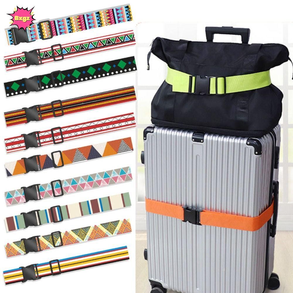 INNICE Baggage Bunding Strap, สะดวกหัวเข็มขัดหลากสีกระเป๋าเดินทาง,ทนทาน 5*180 ซม.Anti-lost สไตล์ชาติพันธุ์กระเป๋าเดินทางอุปกรณ์เสริม