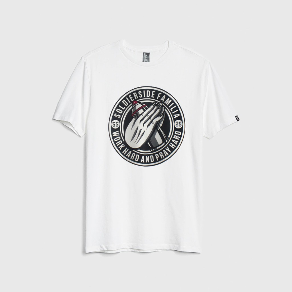 เสื้อยืด/Soldierside Pray Hard White M