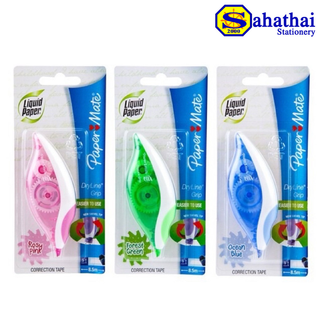 เทปลบคำผิด  Paper Mate ลบคำผิด เทปลบ ลิควิดเปเปอร์ เปเปอร์เมท Liquid Paper รุ่น DRYLINE GRIP