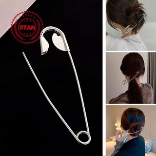 Creative Large Paperclip Hairpin Trendy Fashion Safety Clip Back Of Pin Metal Hair Head I1j1
