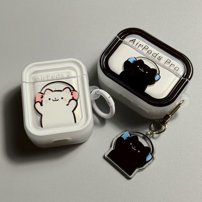 Music Cat เคสหูฟังคู่ AirPods Pro3 หูฟังไร้สายบลูทูธฝาครอบป้องกัน 1/2/3/4