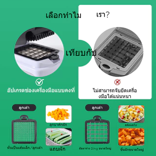 iETH ครื่องสับผัก 18ใน1 ตะกร้าแยกน้ำ ABS+สแตนเลส420J2 ปลอดภัย มัลติฟังก์ชัน สะดวก ประหยัดเวลา สำหรับทำอาหาร สลัด ส่งฟรี