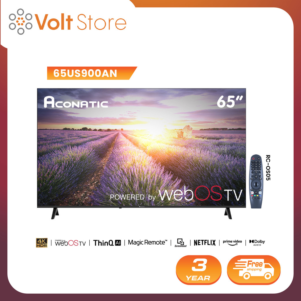 Aconatic ทีวี 65 นิ้ว LED 4K HDR10 WebOS TV (Wee 3.0) รุ่น 65US900AN Smart TV ระะบบปฏิบัติการ WebOS