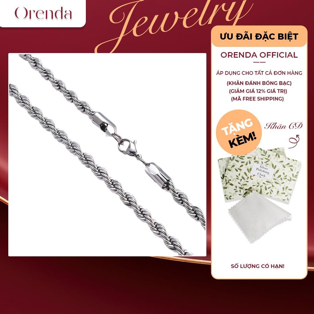 Orenda DNA สร้อยคอเงิน Double Twist ความเป็นชายสมัยใหม่
