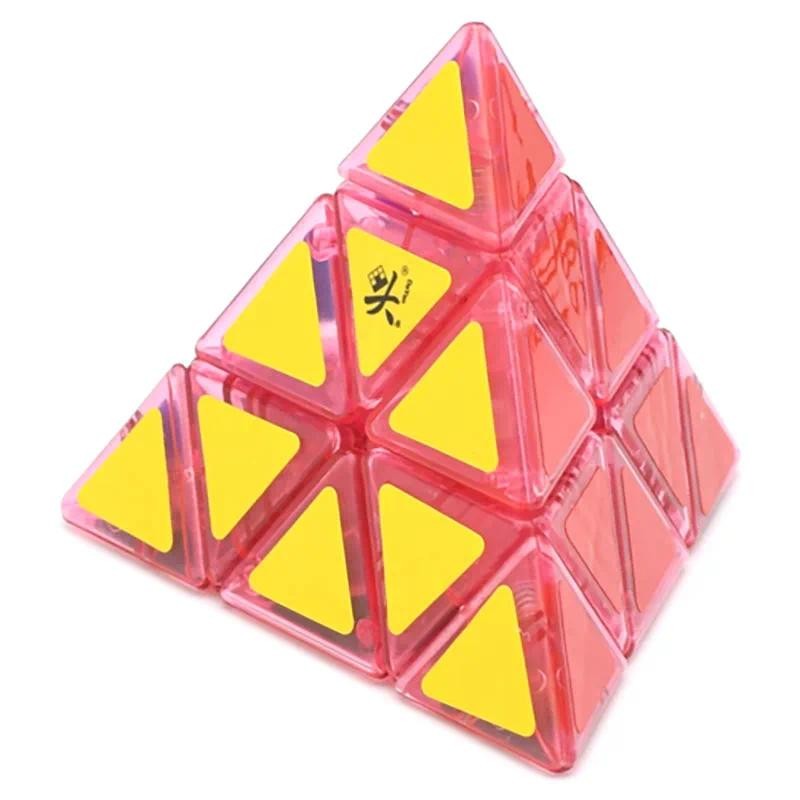 DaYan Pyramid Generation Cube Limited Edition ในสีดําสีขาวสีส้มและสีชมพูใสสะสมของเล่นเพื่อการศึกษา