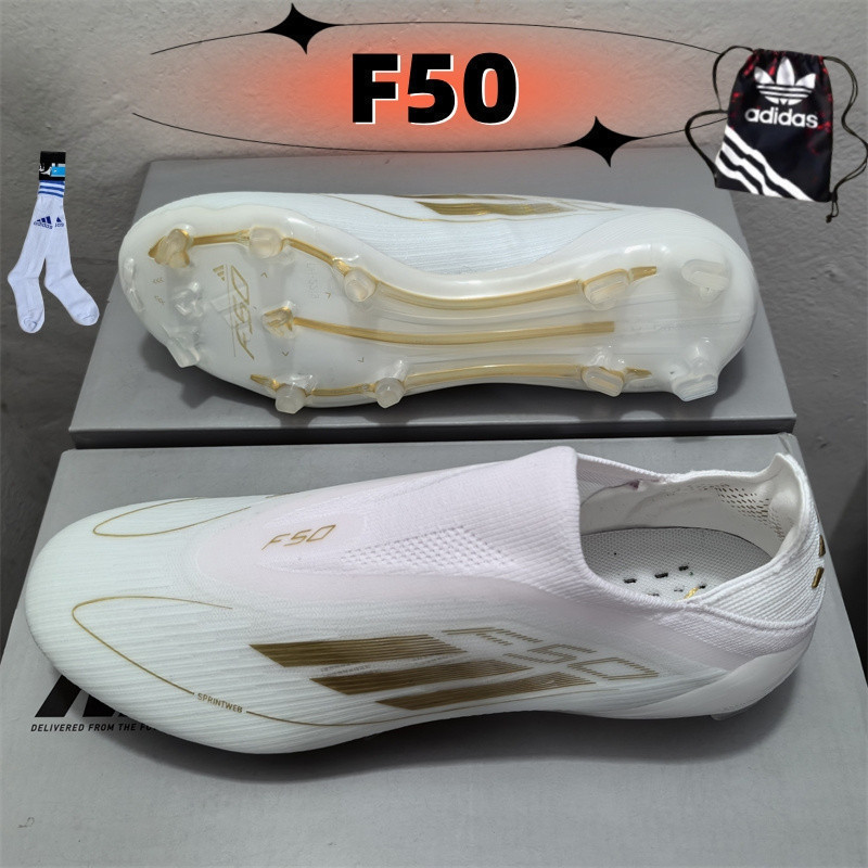 รองเท้าฟุตบอล F50 X Ghosted สีขาวสีเหลือง ขนาด 38-46 เหมาะสำหรับสวมใส่กลางแจ้งและเล่นฟุตบอล