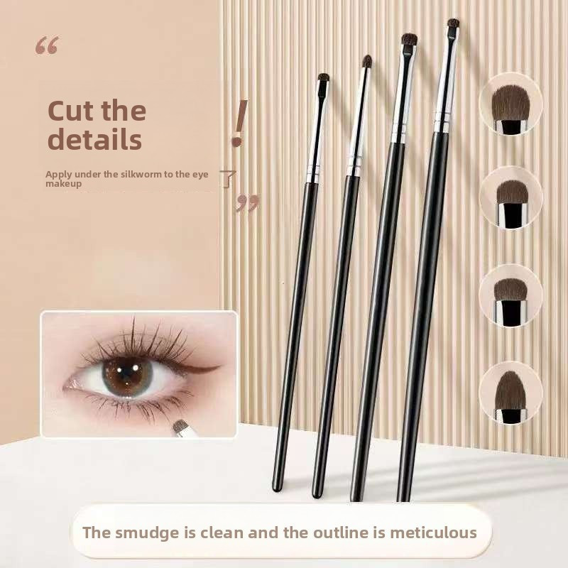 Pony Hair Eyeliner Brush Eye Shadow Detail Brush แปรงแต่งหน้า Eye Fine Halo คอนซีลเลอร์แปรงสําหรับผู้เริ่มต้นปฏิบัติชุดแปรงแต่งหน้าเครื่องมือแต่งหน้า