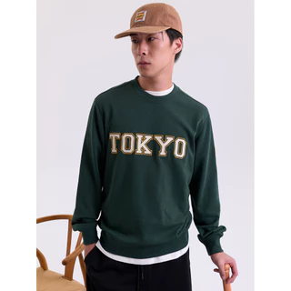 AIIZ เสื้อผู้ชายผ้าเฟรนช์เทอร์รี่ย์ ลายกราฟิก