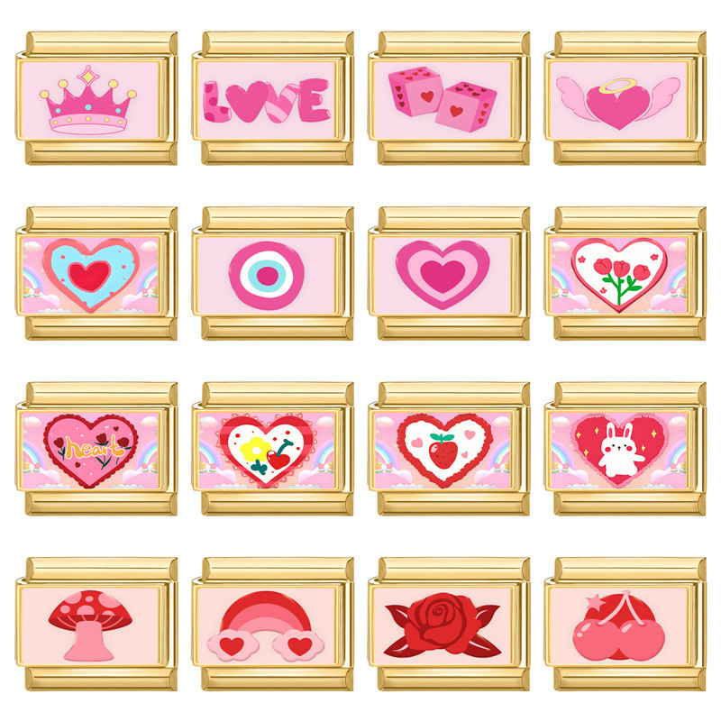 สร้อยข้อมือcharmสีทองอิตาเลียน ขนาด9มม. สแตนเลส DIY เสริมบุคลิกภาพ - รูปที่ 2