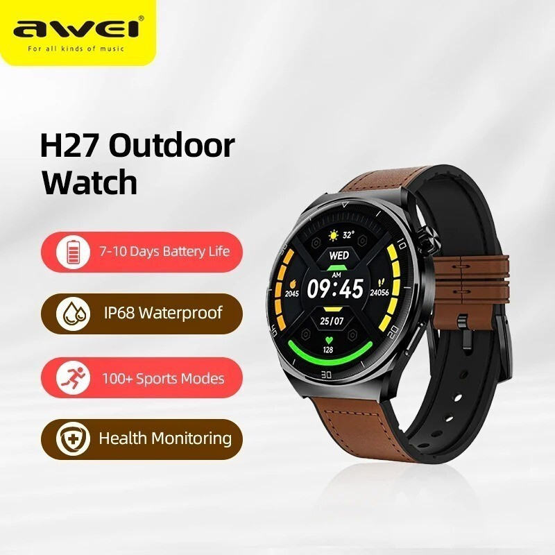 Awei H27 Smartwatch 1.43 นิ้วหน้าจอ IP68 กันน้ําสมาร์ทนาฬิกากลางแจ้งนาฬิกากีฬาฟิตเนส BraceletHT99 UN