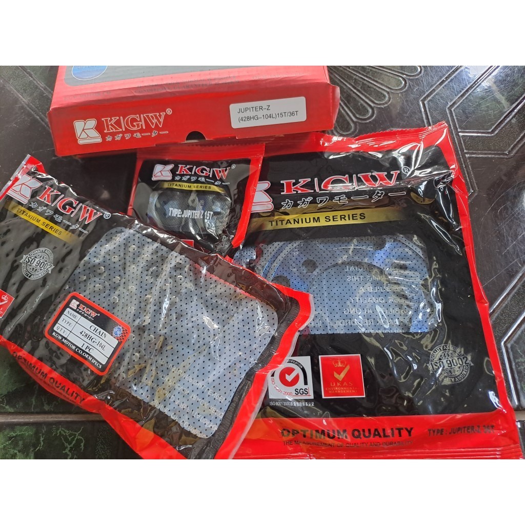RUNSHOP_ ชุดเกียร์เกียร์ KGW Kagawa Jupiter Z เก่า / burhan / vega / crypton / f1zr 15T/36T 428HG 10
