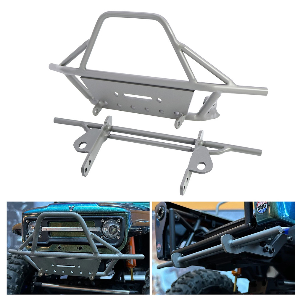 VS4-10 Ultra Hard ไทเทเนียมด้านหน้าด้านหลังกันชนมือเชื่อม Bull Bar สําหรับ 1/10 RC Crawler Vanquish 