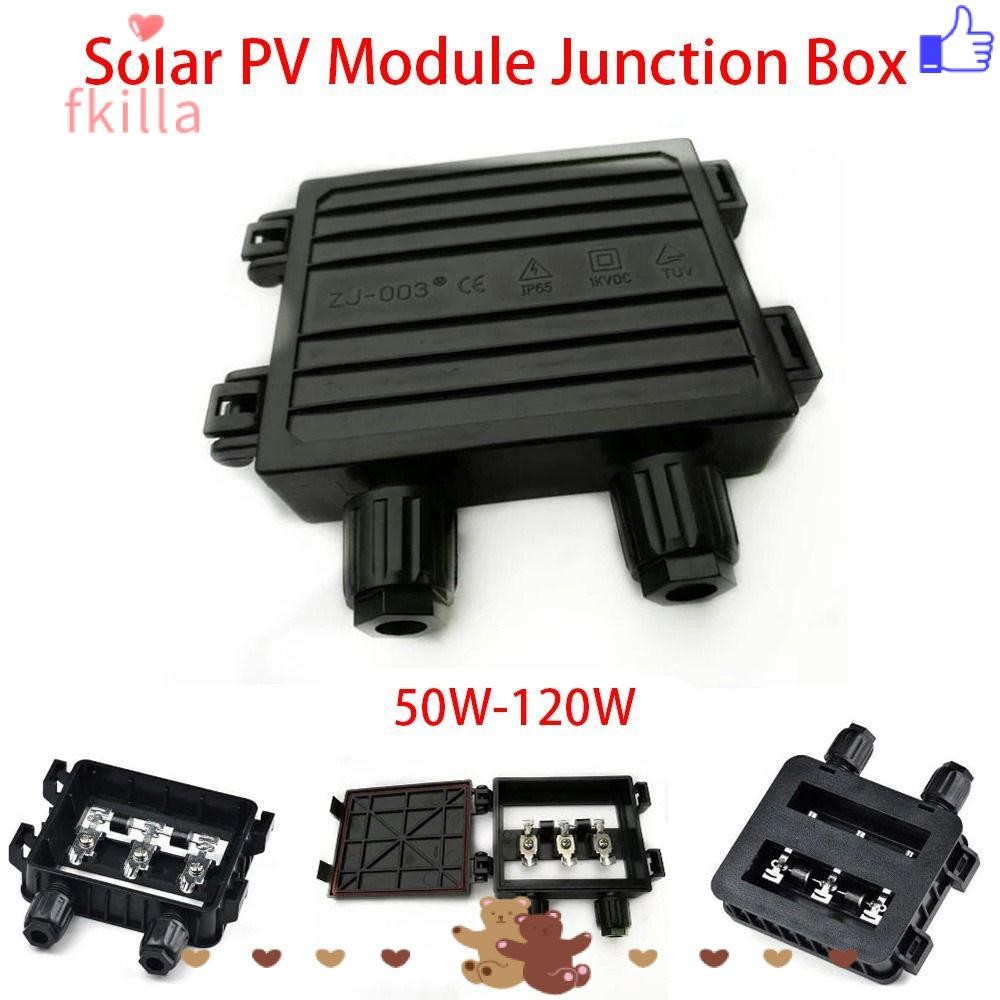 FKILLA 1 ชิ้นกล่องแยก,เครื่องมือทดสอบไฟฟ้า IP65 กันน้ํา PV โมดูลกล่อง,สําหรับ 6.5A แผงสีดํา 50 W-120