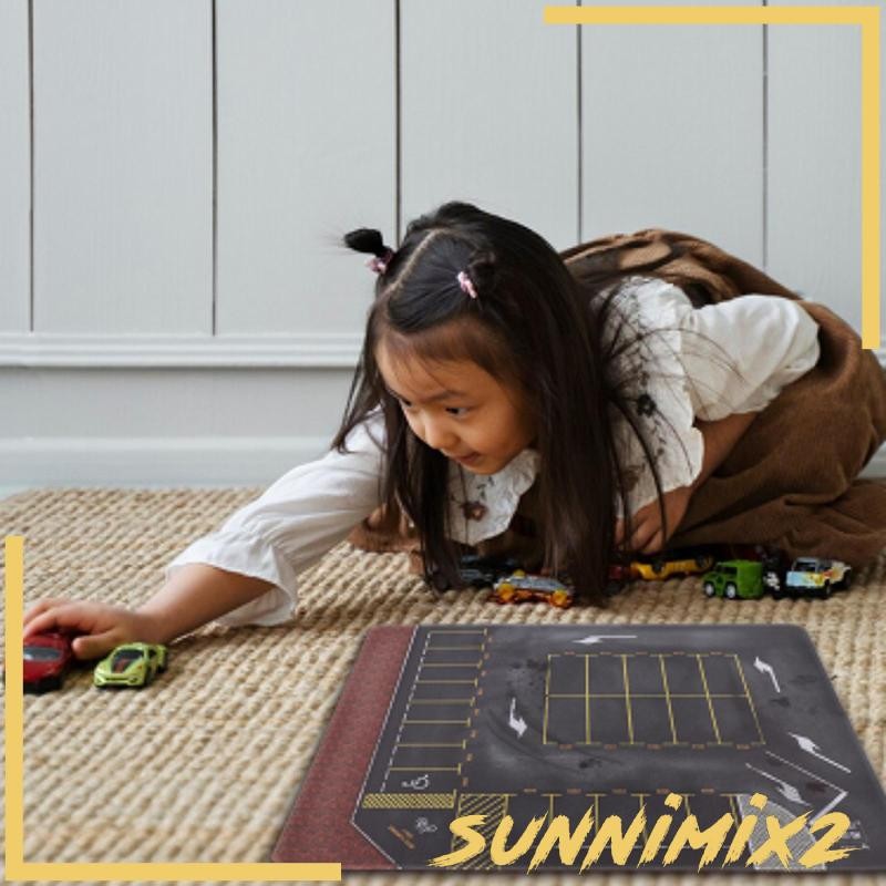 [Sunnimix2] 1/64 Scale Parking Lot Mini Diecast Garage Layout Pad,Car Scene Mat,Scene