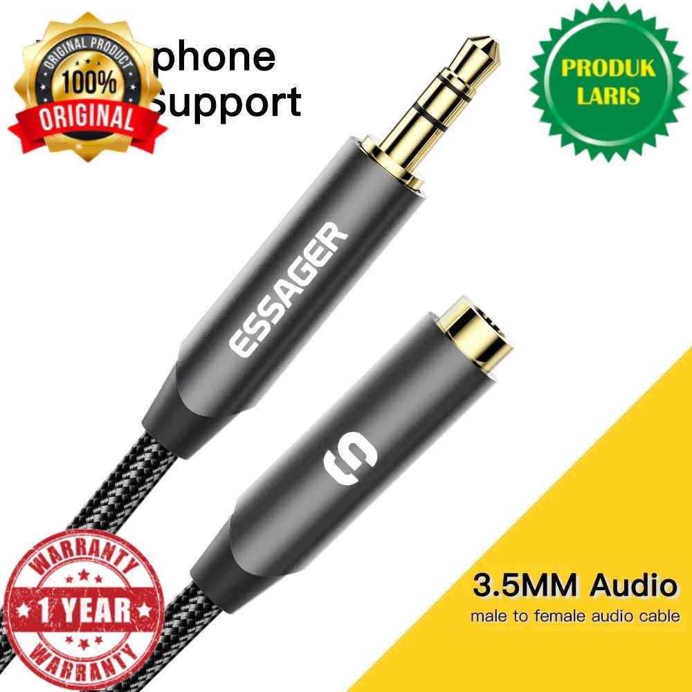 ESSAGER 3.5 มม.ชายหญิง HiFi TRS 3 ส่วน 2M แจ็คสายสัญญาณเสียง - EYPY335-YYA0G