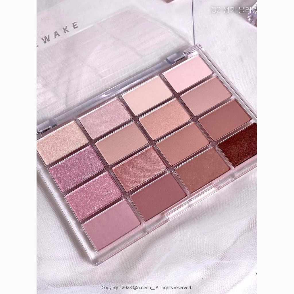สินค้าใหม่ พร้อมส่ง Korea wakemake wakemake 16 Color Eyeshadow Palette soft blur Pearlescent Matte E