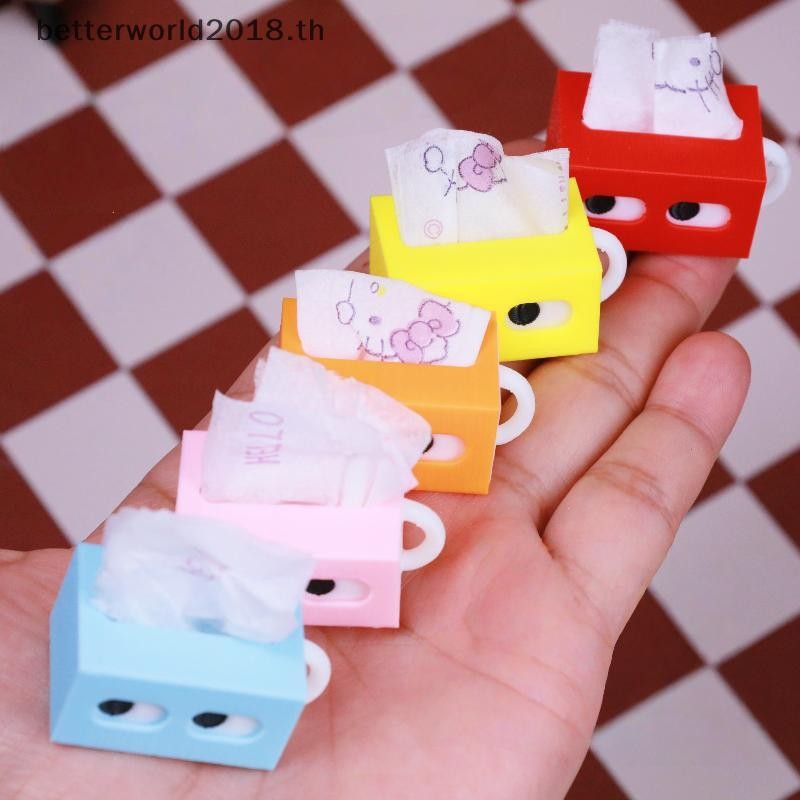 [bet] 1 ชิ้นตกแต่งฉากของเล่น 1:12 Dollhouse Miniature จําลองกล่องกระดาษทิชชูกล่องกระดาษตุ๊กตา House 