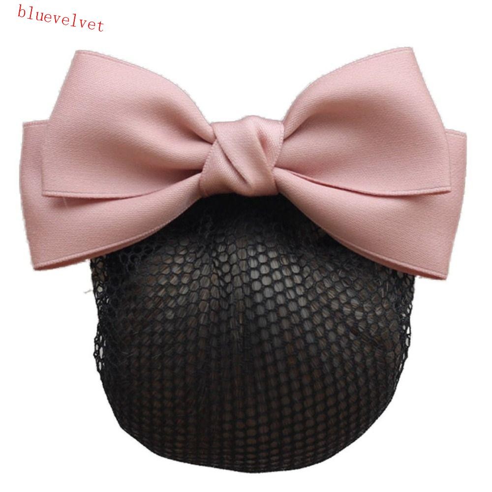 BLUEVELVET Bowknot Spring Clip, Ribbon Korean Style Bun Snood, Fashion Hairpin Hair Accessories Head