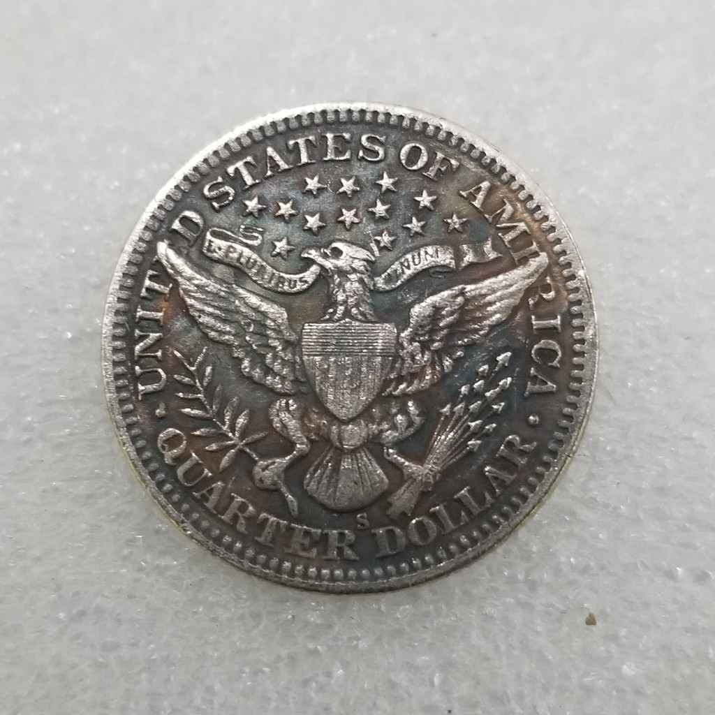 งานฝีมือโบราณอเมริกัน 1897-S รุ่น 1/4 ทองเหลืองเงินเงินดอลลาร์เงินรอบต่างประเทศเงินดอลลาร์ LYAJIE259