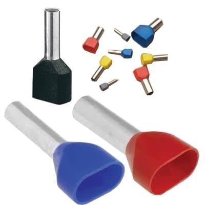 TWIN SKUN FERULES ทองแดง Starfix ฉนวน Ferrules Lug สายคู่ Terminal Crimping Lug TE1508 (PRICE ต่อ PC