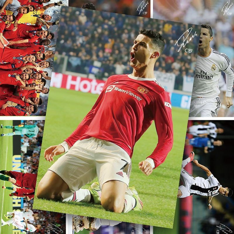 TB Spot Goods#C Ronaldo Poster Ronaldo Autographed Juventus Real Madrid Football Merchandise Extra L