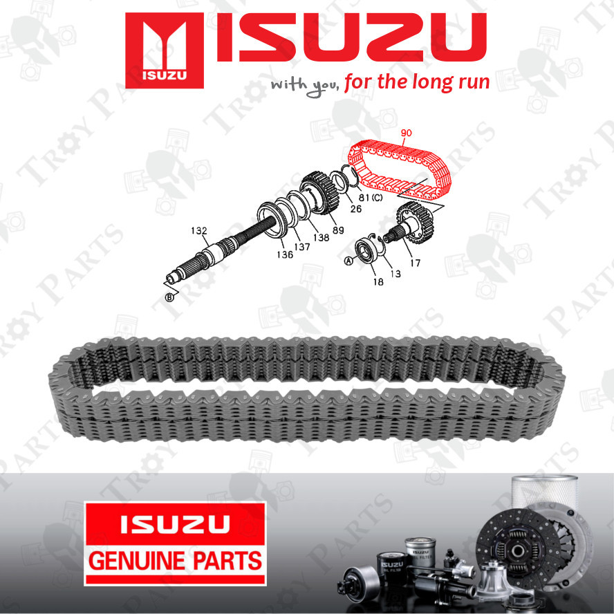 (74L) Isuzu Transfer Case Gearbox Chain Output Shaft Drive 8-97323-177-0 D-Max D Max TFS TFR 2.5 MU-