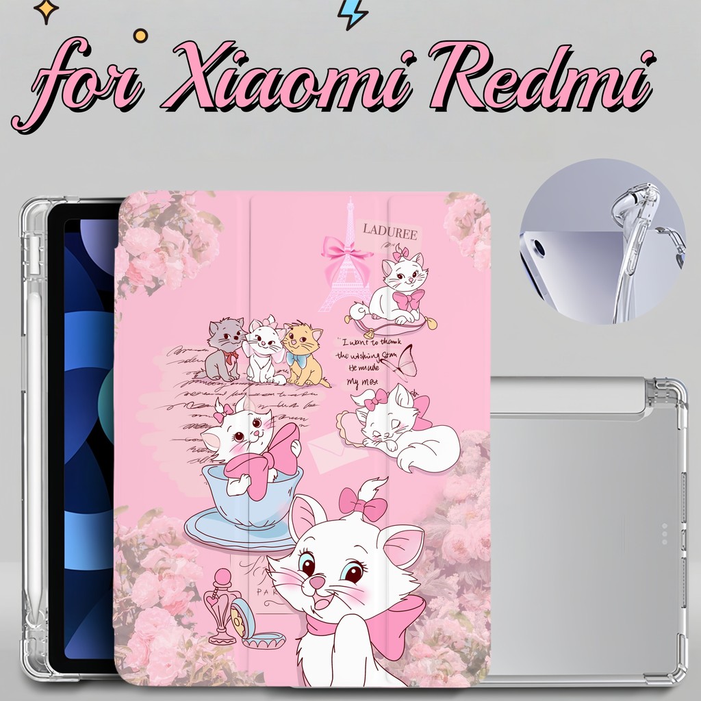 เคส Redmi Pad SE 11นิ้ว 8.7 Xiaomi pad 6pro Redmi pad pro 12.1ที่เสียบปากกาด้านขวา เคสลายรูปการ์ตูนmi pad case