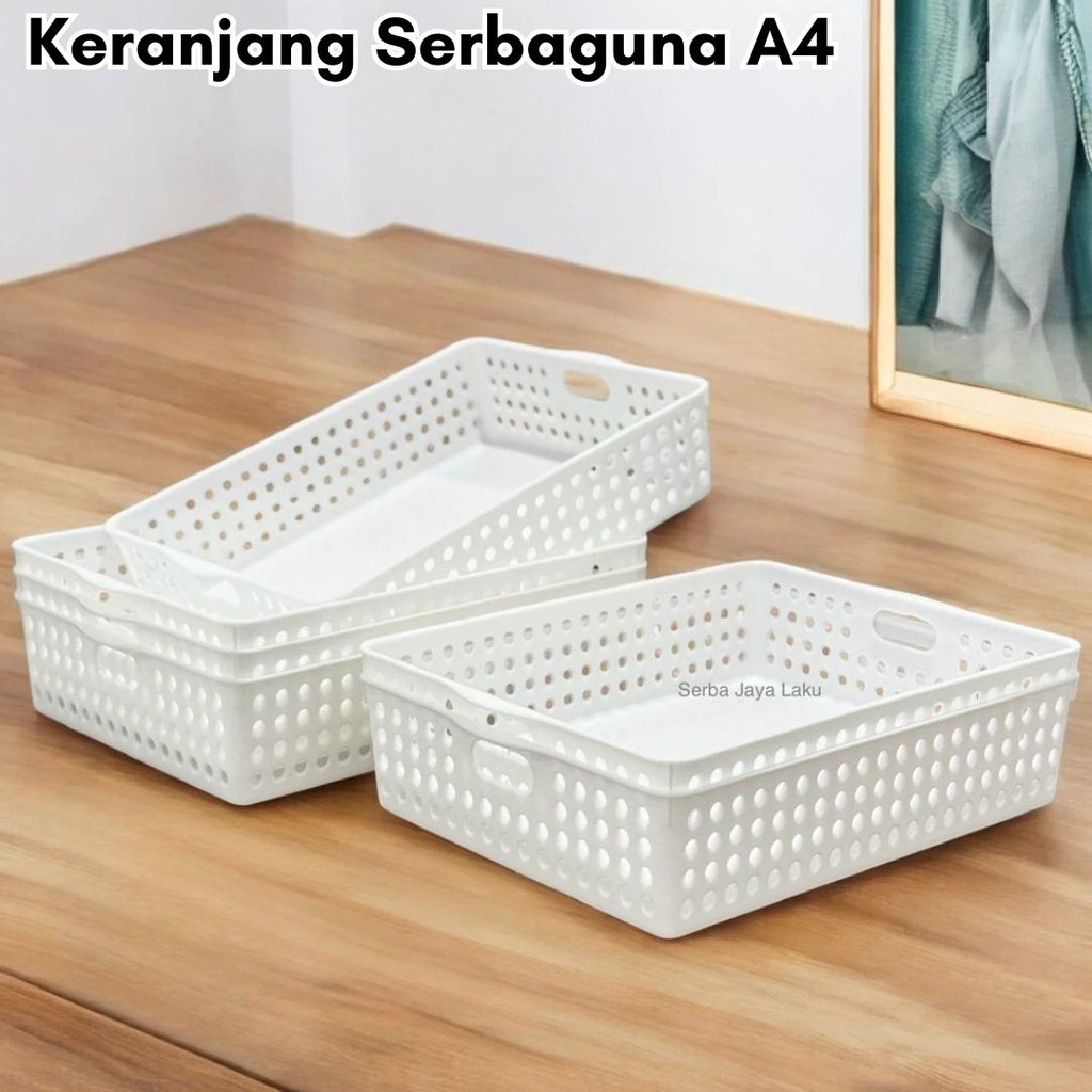 XV A4 White Basket ตะกร้าอเนกประสงค์ / Modern A4 Aesthetic / กล่องเก็บของอเนกประสงค์
