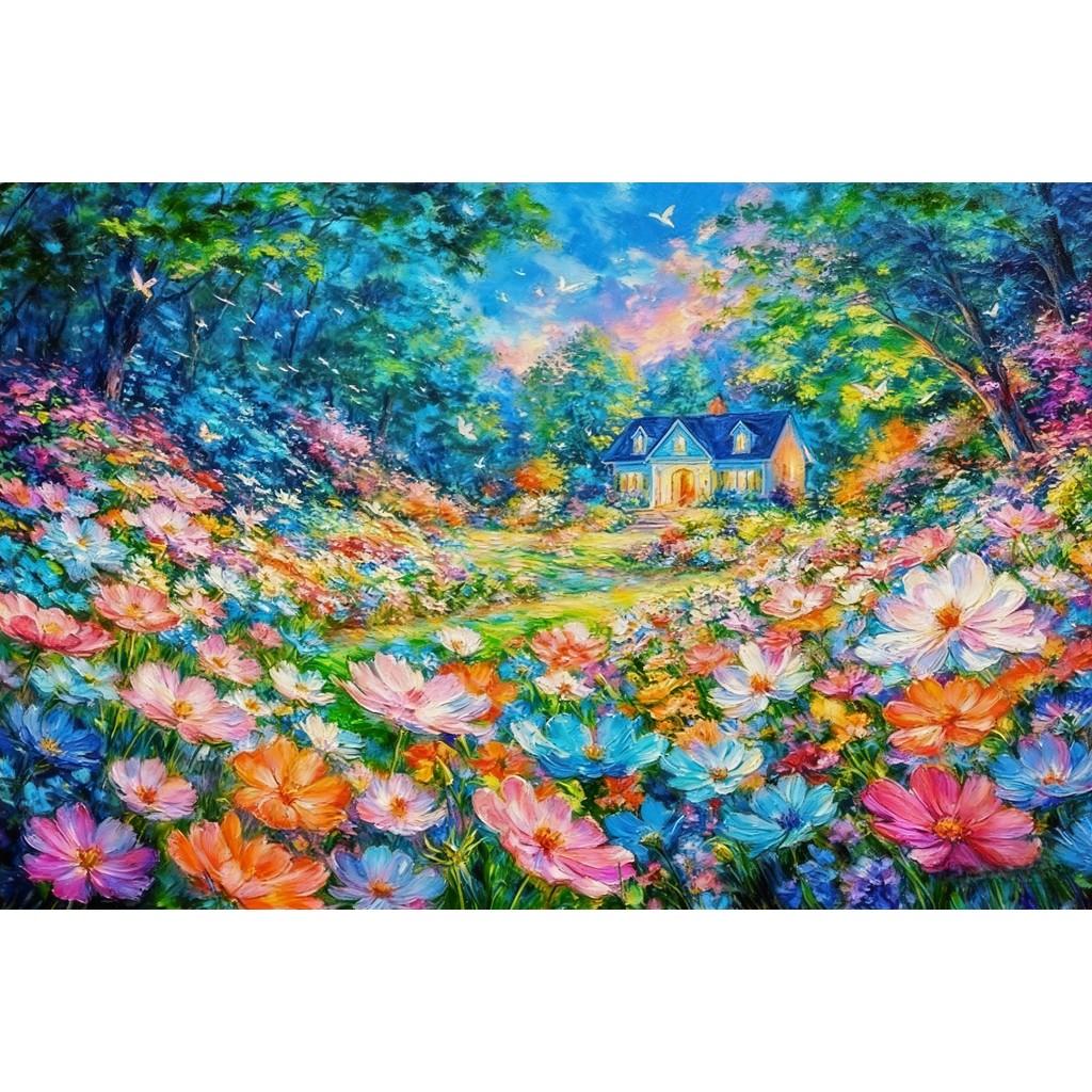 [75 * 110cm-11CT] Huahai Hut ปักครอสติสโรแมนติกเย็บปักถักร้อยทําด้วยมือ