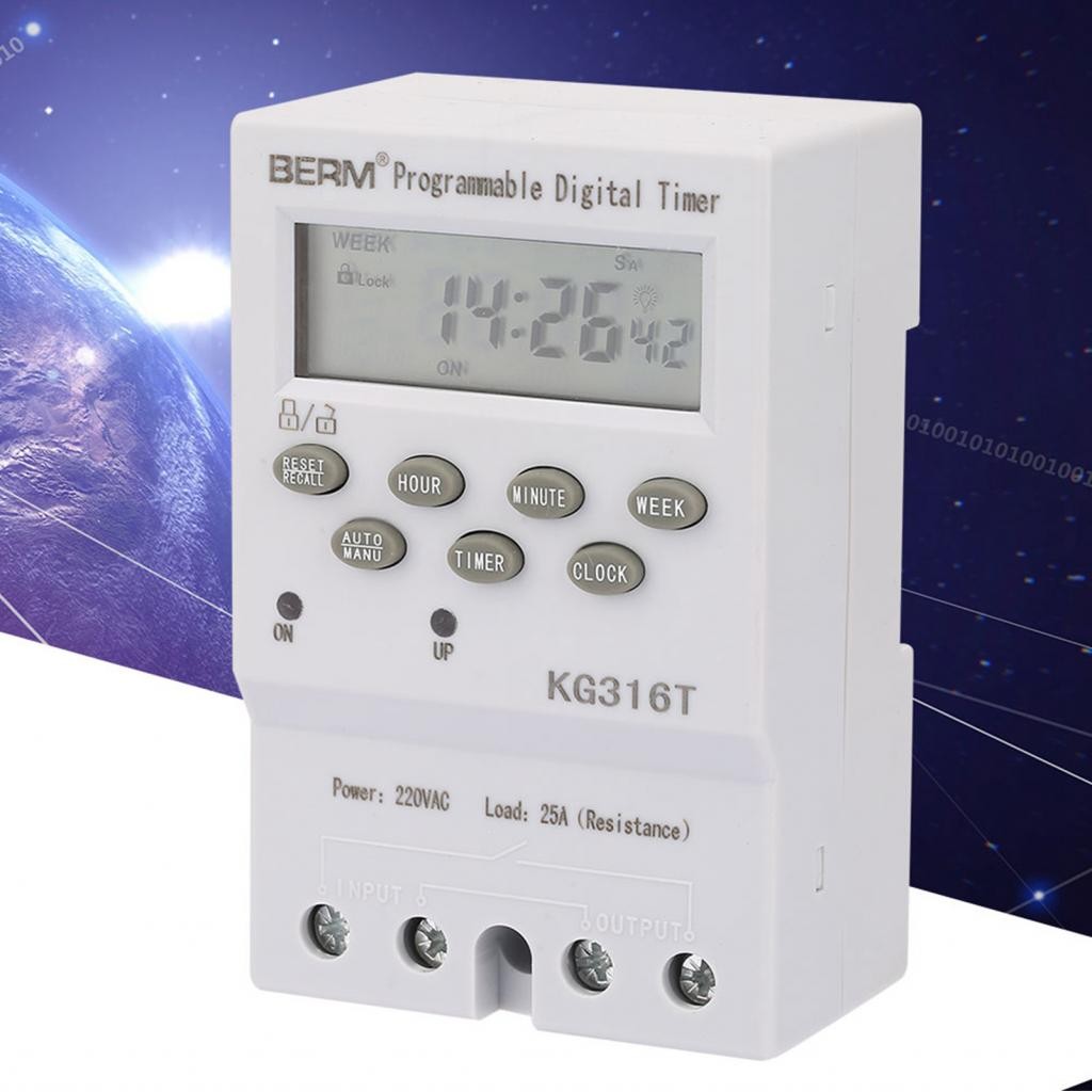 Iuxishop YWBL-WH สวิตช์ควบคุมเวลาไมโครคอมพิวเตอร์ KG316T 220V โปรแกรมจับเวลาดิจิตอลอัตโนมัติ 1Min - 