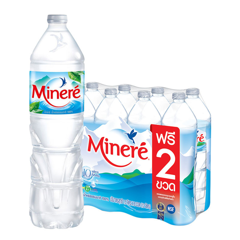มิเนเร่ น้ำแร่ธรรมชาติ 1.5 ล. x 6 (MINERE Drinking Water 1.5 l x 6)