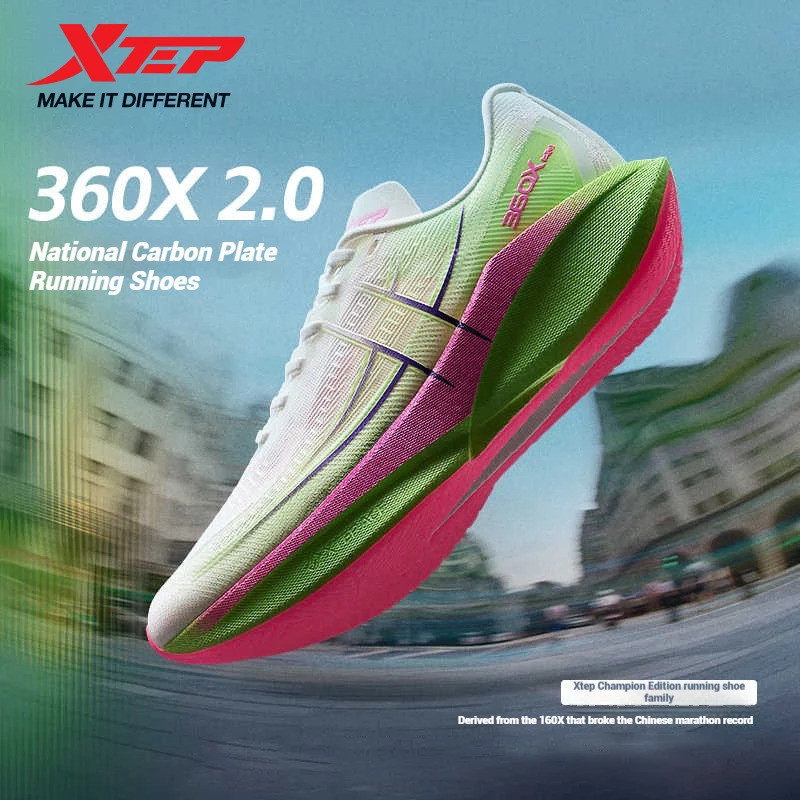 รองเท้าวิ่ง Xtep 360x สำหรับมาราธอน มืออาชีพ ผู้ชาย แผ่นคาร์บอนดูดซับแรงกระแทก รหัส 975219