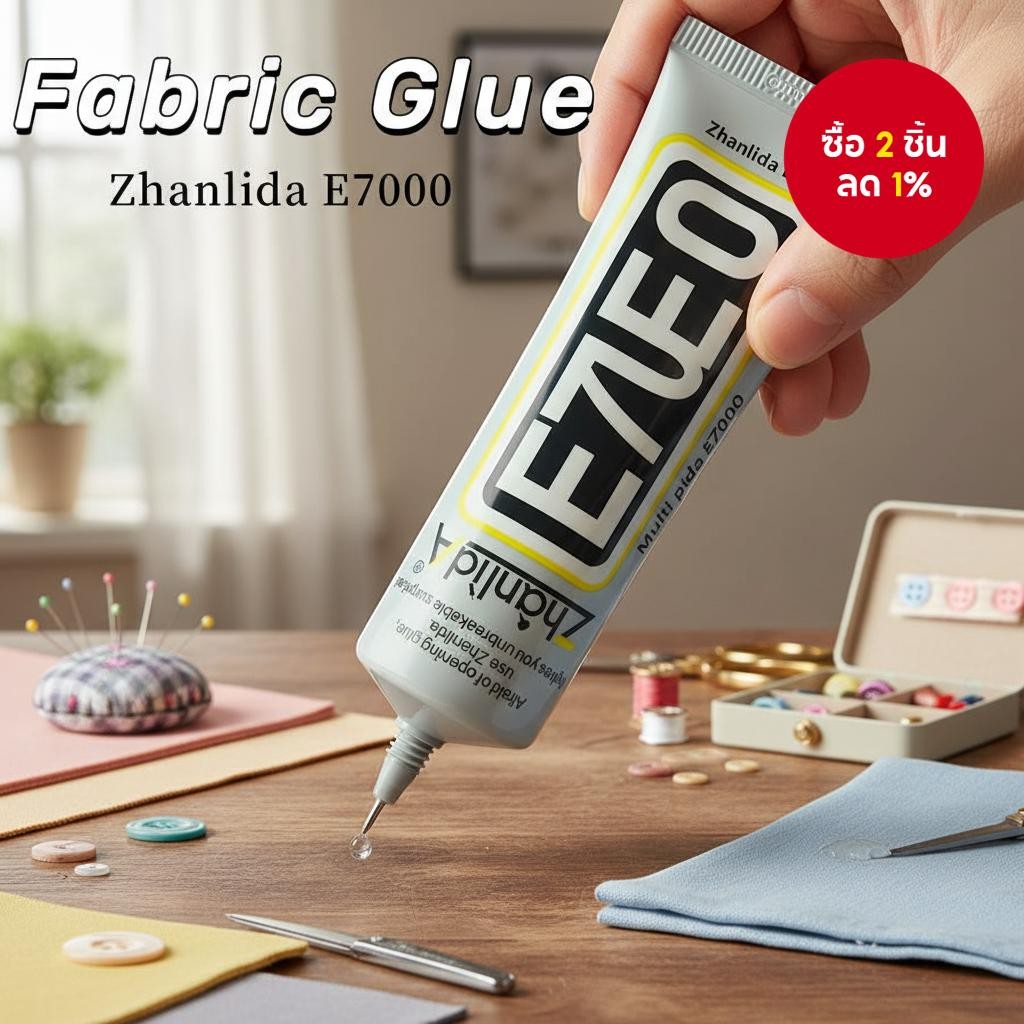 ZHANLIDA E7000 110ML กาวผ้านุ่มใสอเนกประสงค์สําหรับซ่อมแซมเสื้อผ้าและงานประดิษฐ์ DIY เจาะรู