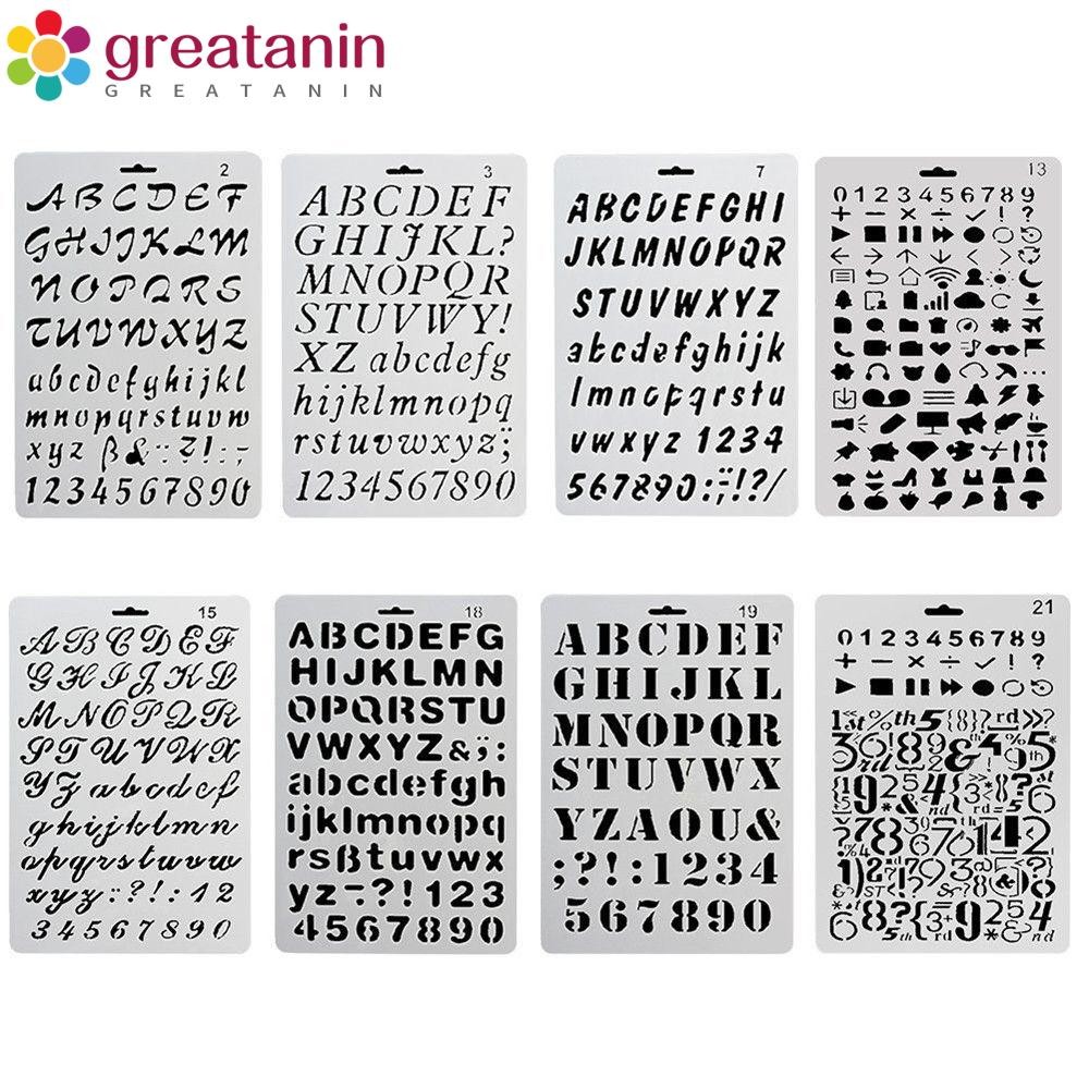 GREATIN ลายฉลุพลาสติก Notebook เครื่องเขียน Journal Painting Template