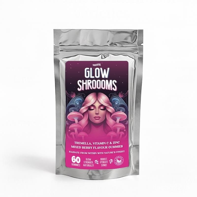 GlowShroooms – x60 กัมมี่เรืองแสง | ไฮเดรชั่น คอลลาเจน แอนด์ สกิน โกลว์ | Vegan Beauty Gummies พร้อม