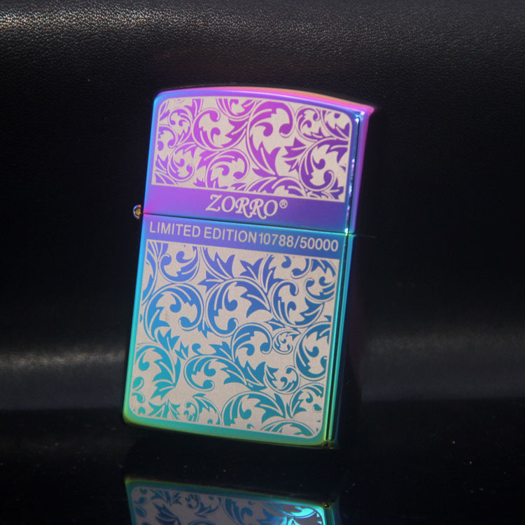 ไฟแช็คน้ำมันก๊าด ZORRO Zorro Retro Grinding Wheel ไฟแช็คโลโก้ Zorro หญ้าสีรุ้ง