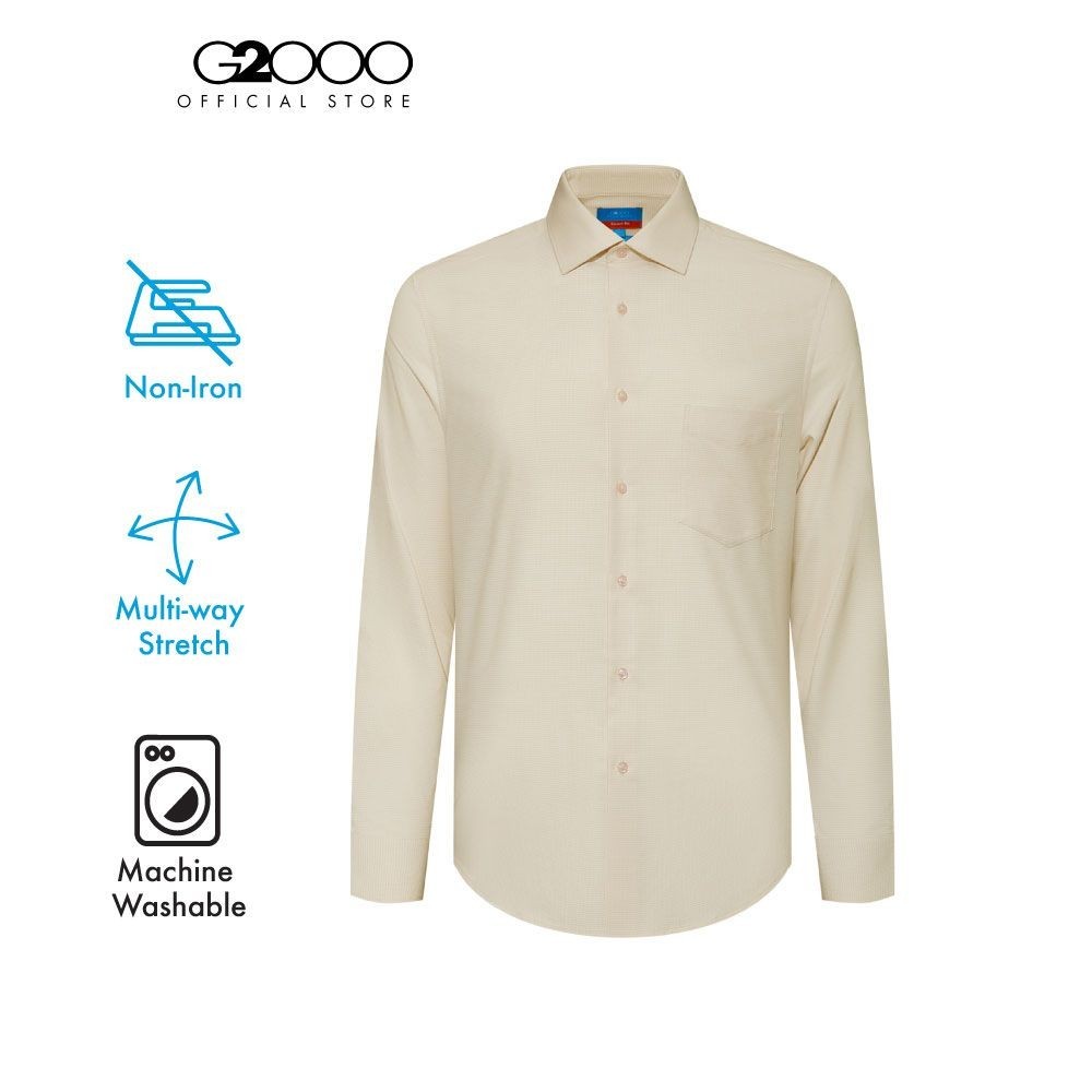 G2000 เสื้อเชิ้ตแขนยาวแบบทางการสำหรับผู้ชาย ทรง Smart Fit รุ่น 4612111251 BEIGE