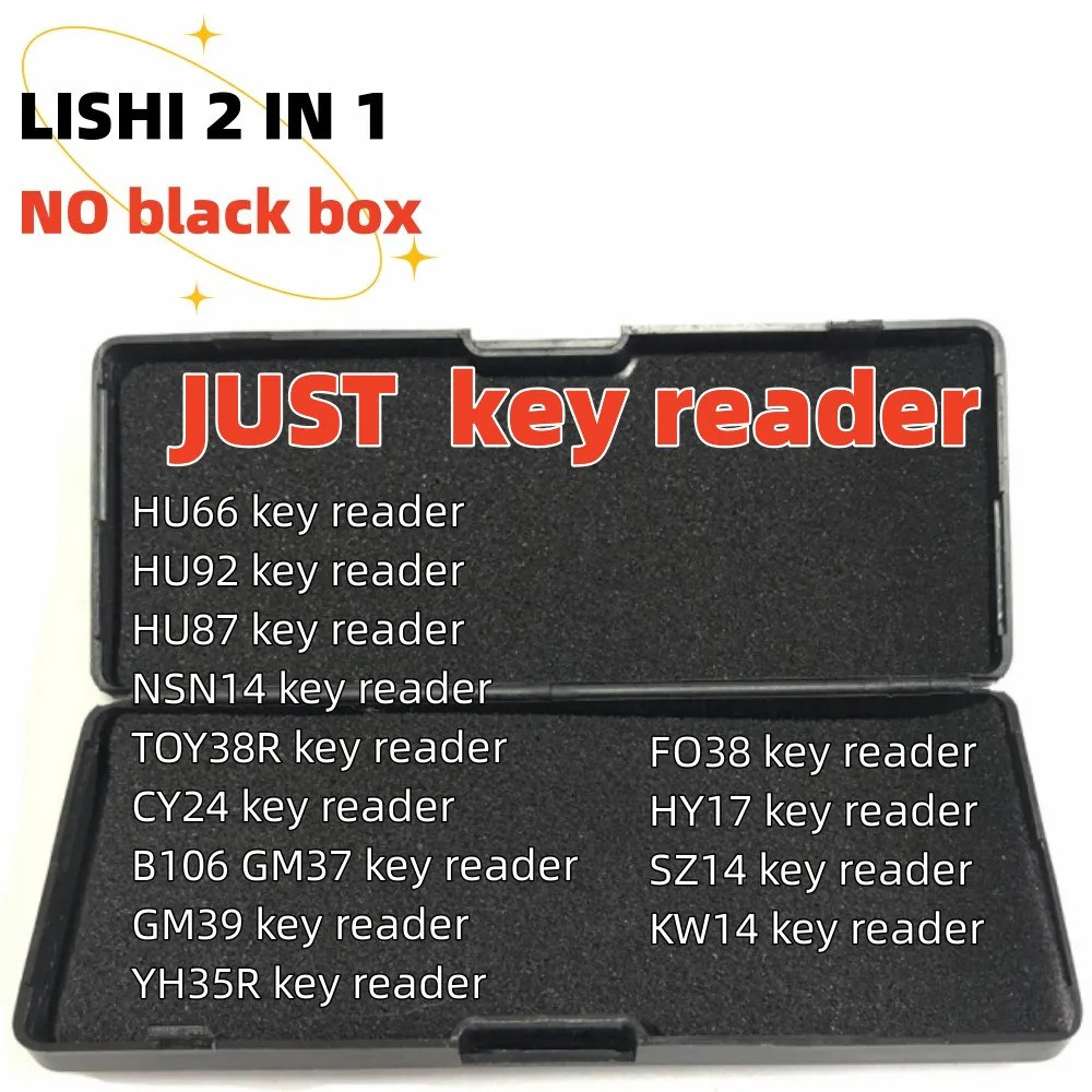 ไม่มีกล่อง Lishi 2 in 1 key reader เครื่องมือ HU66 HU92 HU87 NSN14 TOY38R CY24 B106 GM37 GM39 YH35R 