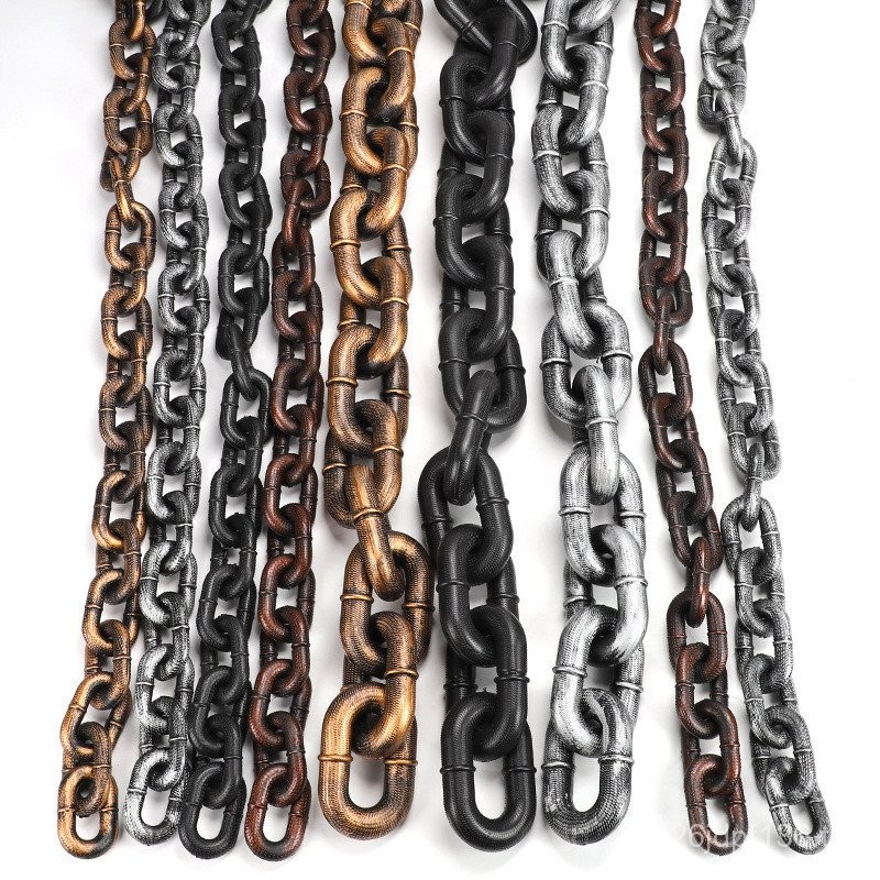 Secret Room ปลอมฮาโลวีนบาร์โซ่เหล็กเครื่องมือทรมานจําลองโซ่เหล็กพลาสติก cos ภาพยนตร์ Haunted House B