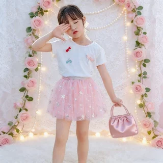 กระโปรงเด็ก tutu เจ้าหญิง กระโปรงฟู ตาข่าย สีรุ้ง ลายหิมะ เต้นรำ งานแสดง วันเกิด น่ารัก