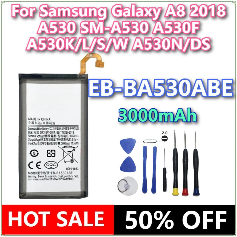 ยี่ห้อใหม่ EB-BA530ABE 3000mAh แบตเตอรี่โทรศัพท์สําหรับ Samsung Galaxy A8 2018 A530 SM-A530 A530F A5