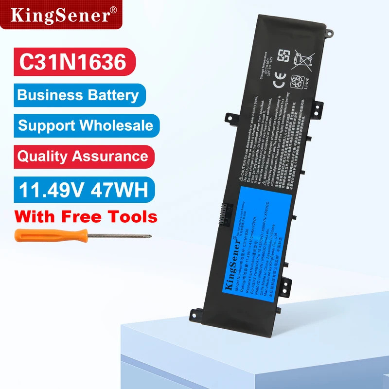 KingSener C31N1636 แบตเตอรี่สําหรับ ASUS N580VN N580VD NX580V X580V X580VN X580GD N580VD N580VD N580
