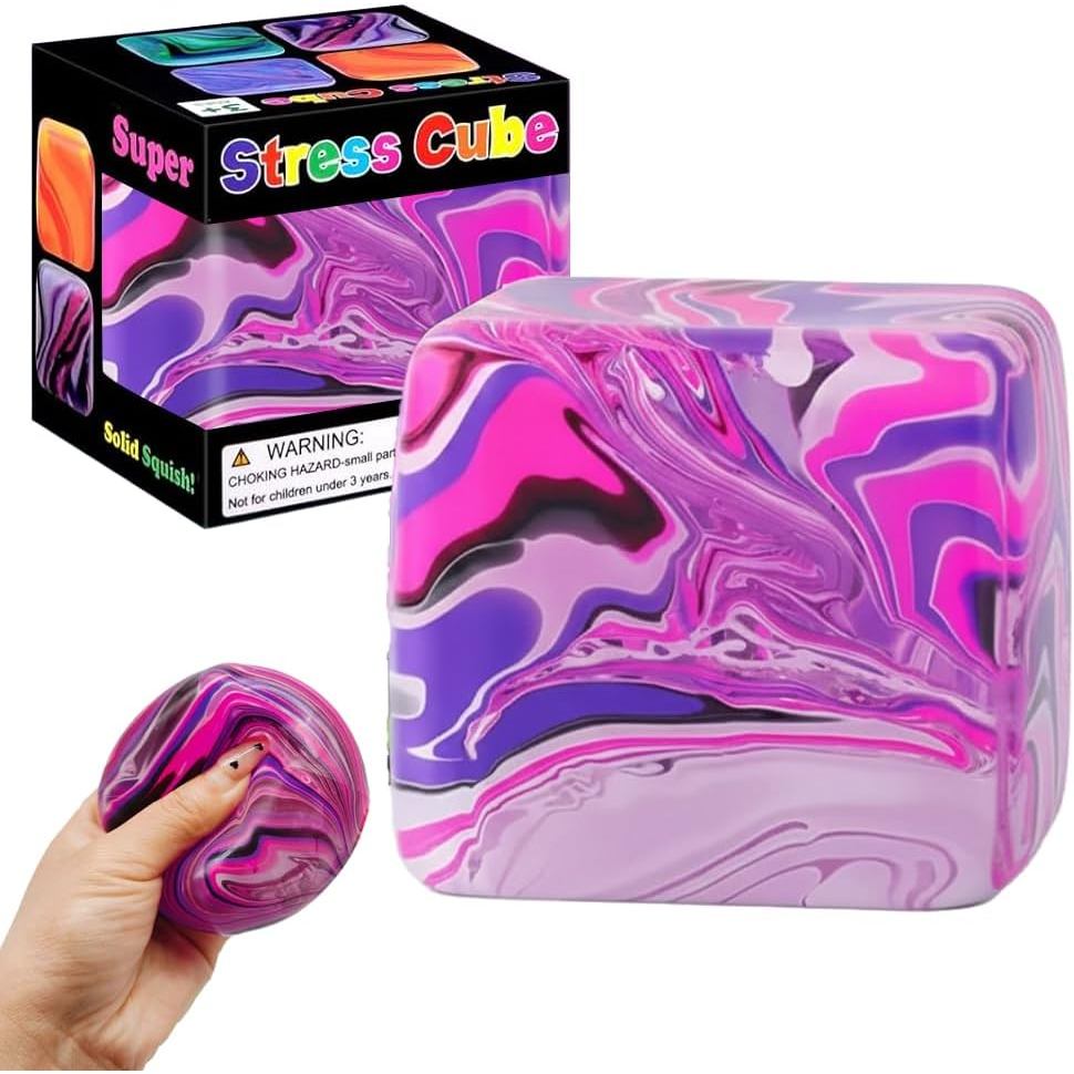 Squishy Cube Stress Toy – Gel Ice Cube Fidget สําหรับความวิตกกังวลบรรเทา, Sensory & Focus – Soft Squ
