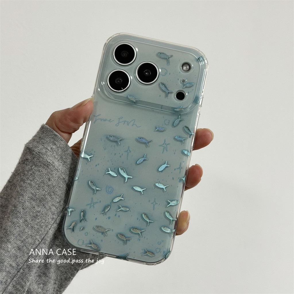 Clear Mint Blue Agile กลุ่มปลาขนาดเล็ก IMD สําหรับ iPhone 18Promax 18Pro 17 17Pro 17Promax 16 16Promax 16Pro 15Promax 15Pro 15 14Pro 14Promax 13