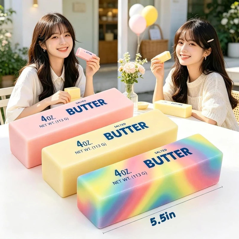 Squishy Butter Squeeze Stress Ball Soft Strawberry Butter Stick Squishy Fidget ของเล่นความวิตกกังวลความเครียดบรรเทาของขวัญ