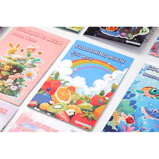 S0155 สมุดระบายสี สำหรับเด็ก ลายการ์ตูน 12หน้า/เล่ม 12.5x18.5ซม. เสริมพัฒนาการ ฝึกสมาธิ วาดรูป ศิลปะ