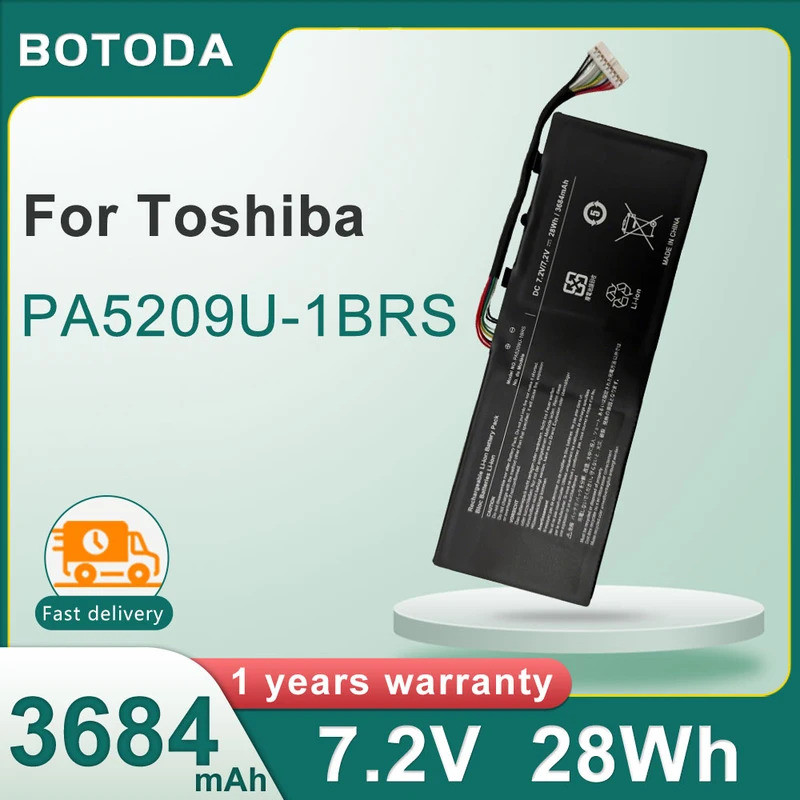 BOTODA PA5209U-1BRS 7.2V 28Wh 3684mAh แบตเตอรี่แล็ปท็อปสําหรับ TOSHIBA Satellite L10-B003 L10W-C L15